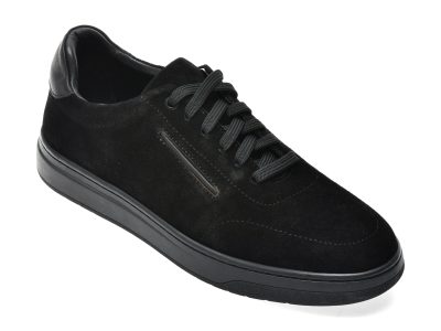 Pantofi GRYXX negri, BF640, din piele intoarsa