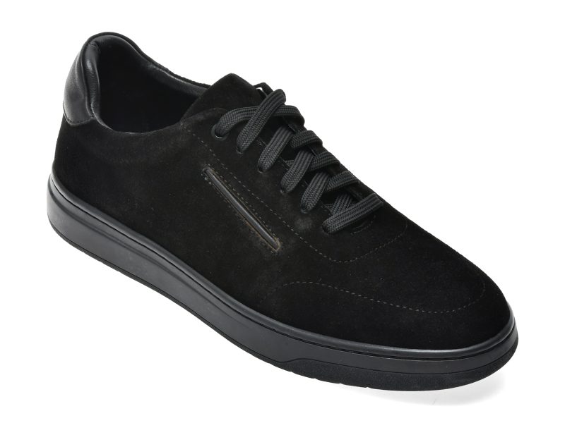 Pantofi GRYXX negri, BF640, din piele intoarsa
