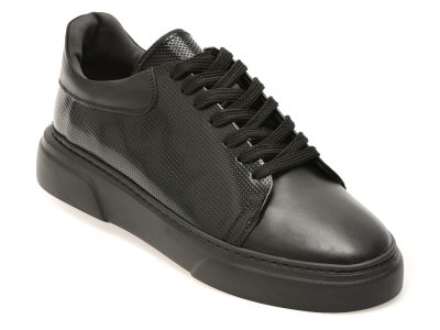 Pantofi sport LOST negri, LST111, din piele naturala