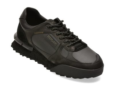 Pantofi sport REPLAY negri, MS1P2WL, din piele naturala