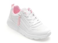 Pantofi sport SKECHERS albi, UNO LITE, din piele ecologica