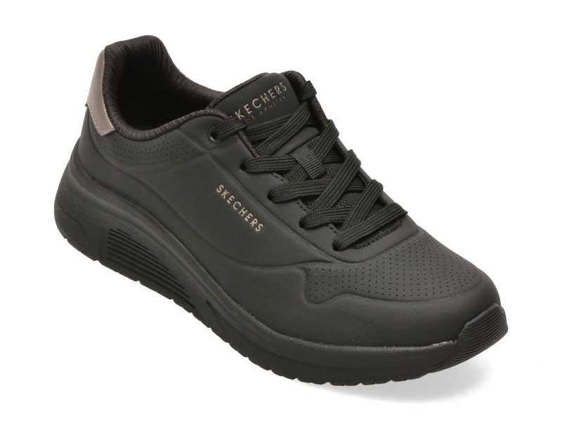Pantofi sport SKECHERS negri, UNO LITE 2, din piele ecologica