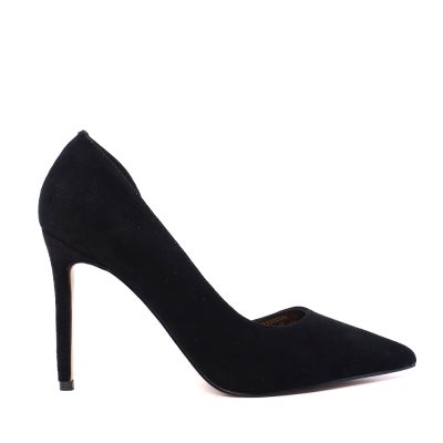 Pantofi stiletto d'orsay femei Enzo Bertini negri din piele întoarsă 1111DD3300VN