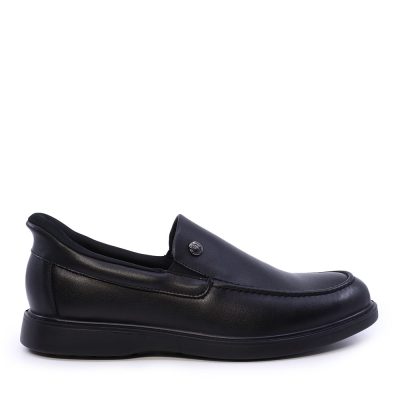 Pantofi tip loafer bărbați Benvenuti negri din piele 3852BP867N