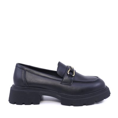 Pantofi tip loafer femei Solo Donna negri din piele 2541DP9576N
