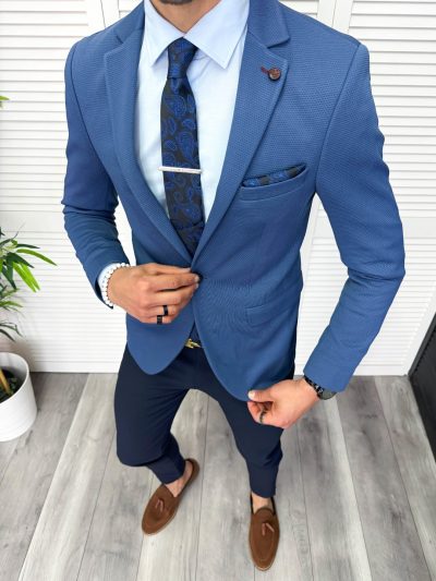 Sacou barbati slim fit  albastru 11878 32-4.1 /D3-1.4