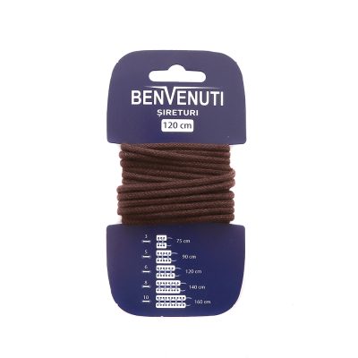Șiret rotund mediu Benvenuti maro din bumbac 97si120rnbm