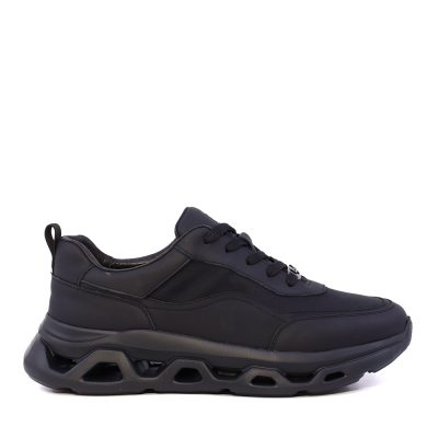 Sneaker ușori bărbați Enzo Bertini negri din piele și textil 3661BP830N