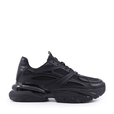 Sneakers bărbați Enzo Bertini negri din piele naturală  și textil  3660bp431n