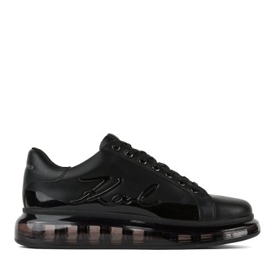 Sneakers bărbați Karl Lagerfeld KAPRI Kushion Karl Signia Shine negri din piele 2051bp52648n