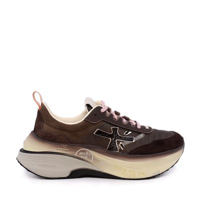 Sneakers femei Premiata Hill maro din piele și textil 1692dp7896m
