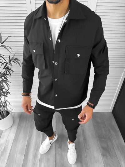 Trening barbati slim fit negru 6050  6-3