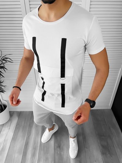 Tricou barbati alb slim fit Vagabond CU MIC DEFECT DEF1954 P19-1.2