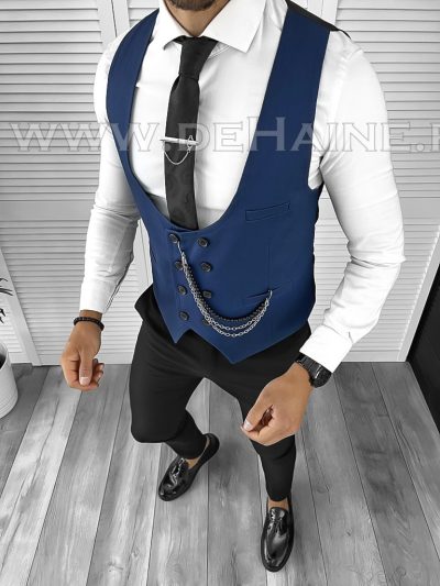 Vesta barbati eleganta slim fit bleumarin B8170 P18-3.1